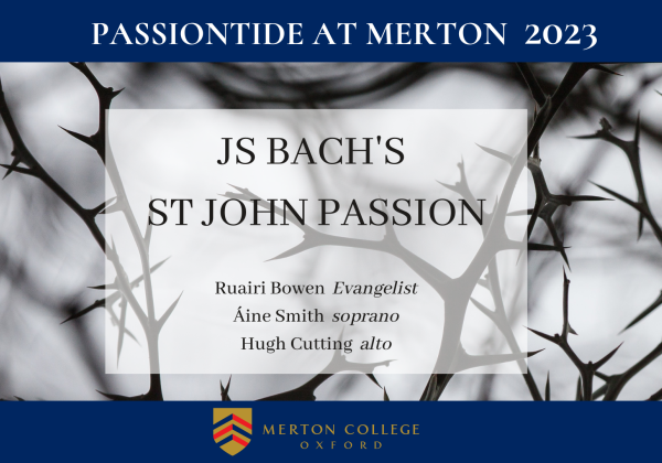 JS Bach St John Passion Thumbnail The text 'JS Bach's St John Passion' is set on a background of thorns