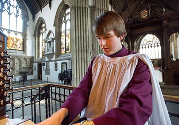 Alexander Little playing the Dobson Organ - Photo: © John Cairns - www.johncairns.co.uk