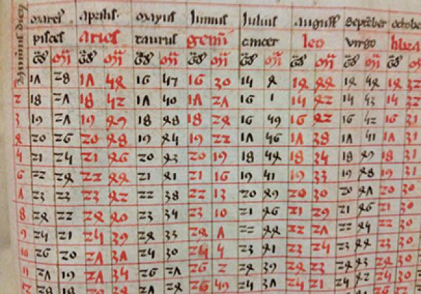An astronomical table, from the Merton College collection of manuscripts An astronomical table, from the Merton College collection of manuscripts