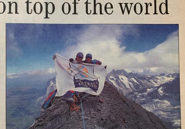 Climbers on top of a mountain