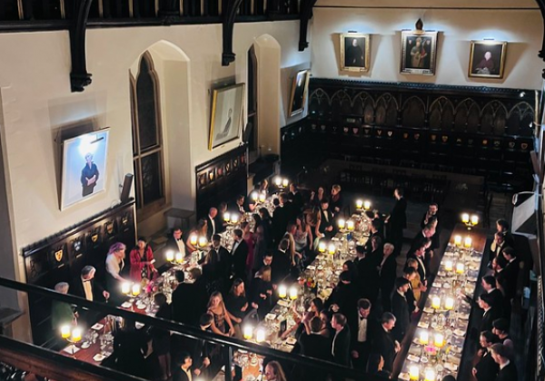 Mertonians seated in Hall at a gaudy
