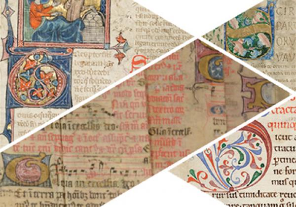 Cut-up image of fragments of manuscript