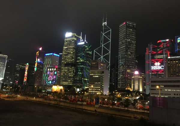 Hong Kong skyline at night