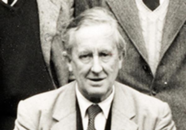 Professor JRR Tolkien, photographed at Merton in 1954