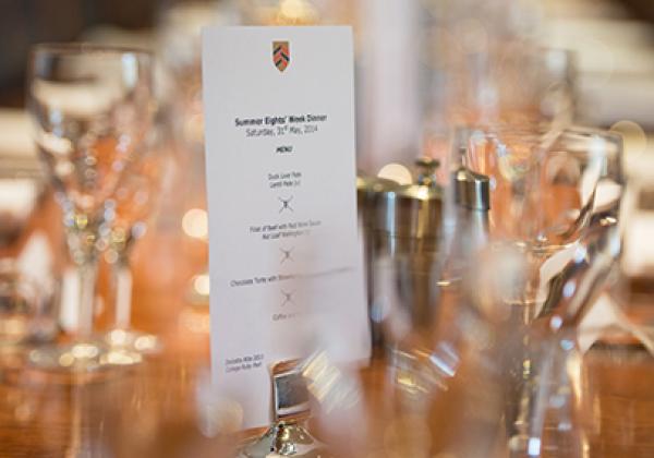 Eights Week dinner menu - Photo: © John Cairns - www.johncairns.co.uk