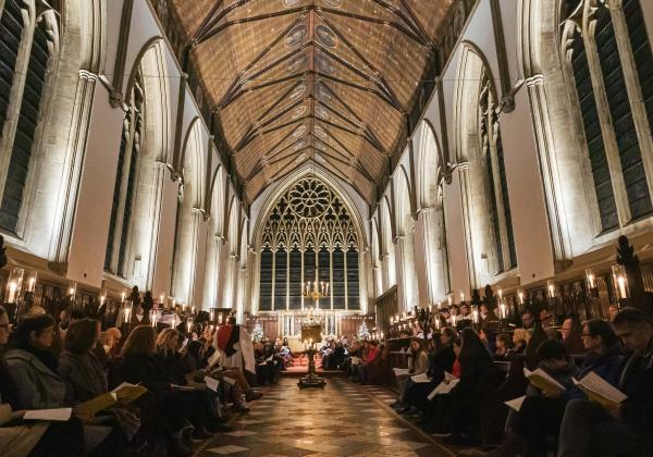 Advent at Merton Choir singing in Chapel