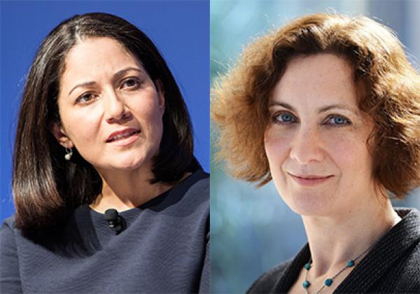 (L-R) Mishal Husain - Photo: © World Economic Forum, CC BY-SA-NC 2.0; Dinah Rose QC - Photo: © Blackstone Chambers