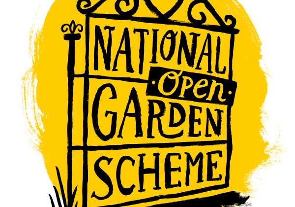 yellow and black logo of National Garden Scheme