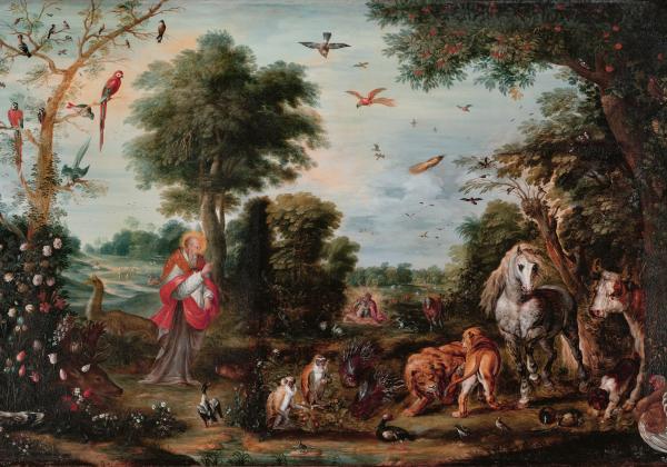 Paradise by Jan Breughel The creation of the animals in the garden of Eden