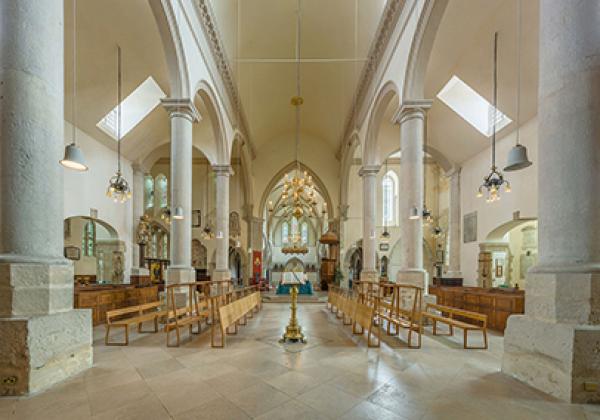 The quire of Portsmouth Cathedral looking towards the north east - Photo by David Iliff. License: CC-BY-SA 3.0