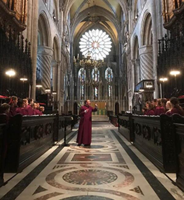 Merton College Girl Choristers singing in Durham Cathedral, August 2018