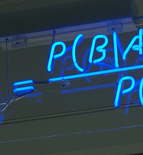 Bayes's Theorem in neon at Autonomy in Cambridge, UK - Photo: © Matt Buck - www.flickr.com/mattbuck007 - CC BY-SA 2.0 licence