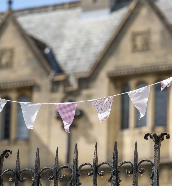 Bunting on fence