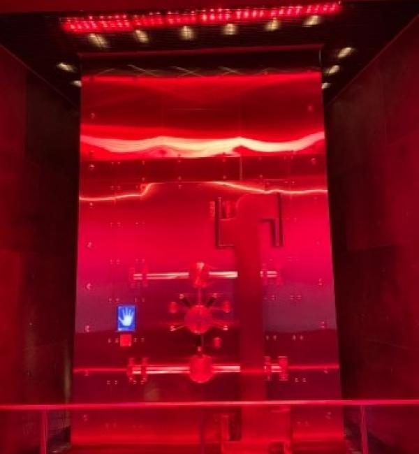The red vault supposedly containing the secret formula for Coca Cola