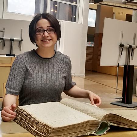 Helen Craske in the judicial archives in Paris