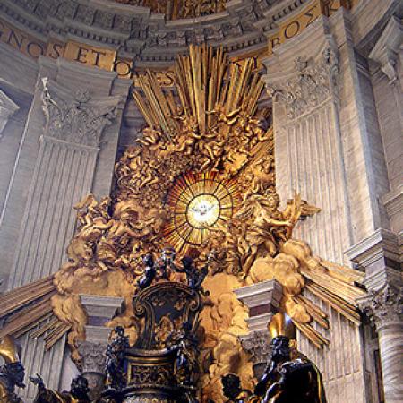 Bernini's 'Gloria' surmounting the Chair of St Peter, in St Peter's Basilica, Vatican City - Photo: © Ricardo André Frantz [CC BY-SA 3.0]