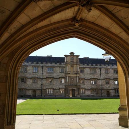 Fellows' Quad seen from the Fitzjames Arch