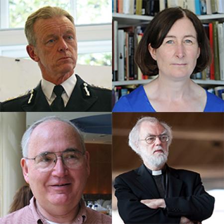 A montage of photographs of Sir Bernard Hogan-Howe; Professor Dana Scott; Professor Lyndal Roper; and Baron Williams of Oystermouth