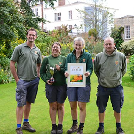 The garden team with their award (from left; David, Gwyn, Lucille and Mike)