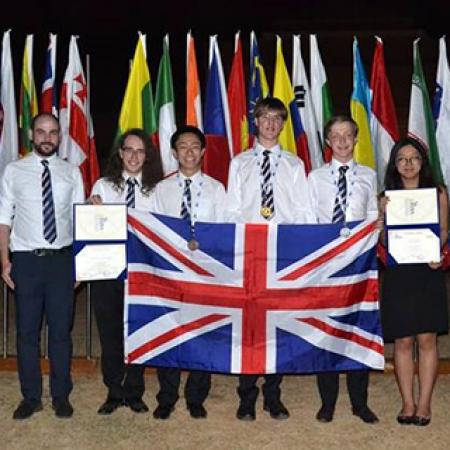 The UK 2016 IOAA team - (L-R) Robin Hughes, Sandor Kruk, Chris Underhill, Alan Sun, Thomas Read, Michael Smith, Mavis Chan, and Charles Barclay. The UK 2016 IOAA team - (L-R) Robin Hughes, Sandor Kruk, Chris Underhill, Alan Sun, Thomas Read, Michael Smith, Mavis Chan, and Charles Barclay.