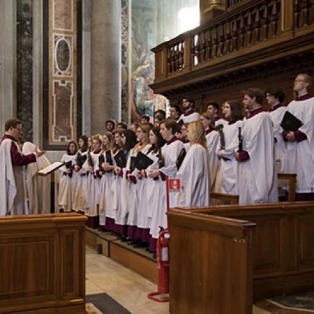The Choir of Merton College sing Evensong at St Peter's Basilica, Rome, March 2017