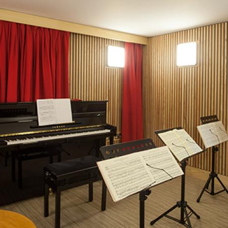 One of the music practice rooms