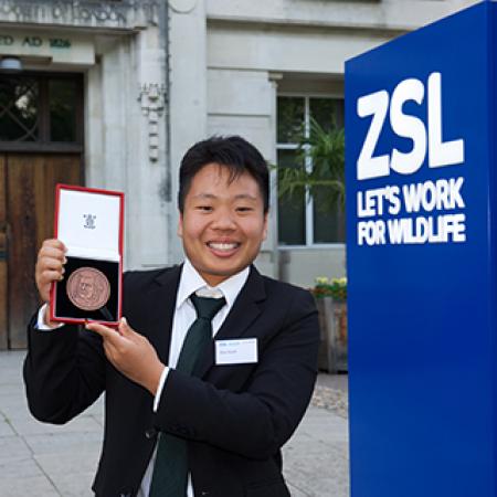 Shan with their award outside ZSL - Photo: © ZSL Shan with their award outside ZSL - Photo: © ZSL