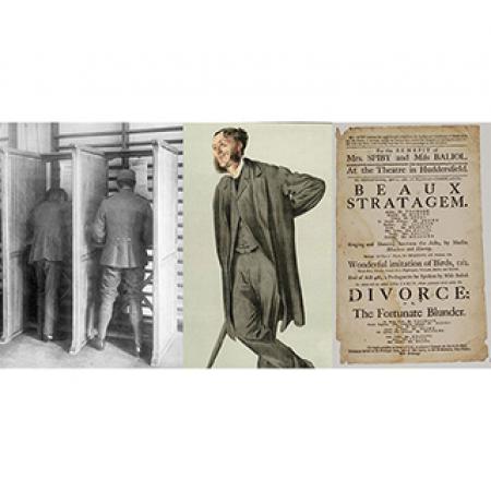 (L-R) Voting at Dutch elections, 1918; Caricature of Matthew Arnold, 1871; Theatrical playbill announcing 'The Beaux Stratagem', 1782 (L-R) Voting at Dutch elections, 1918; Caricature of Matthew Arnold, 1871; Theatrical playbill announcing 'The Beaux Stratagem', 1782