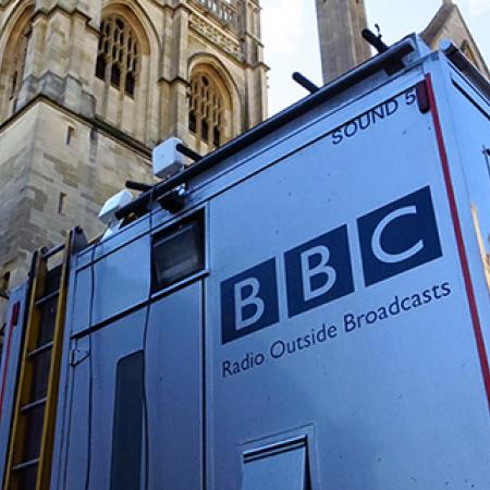 The BBC's Outside Broadcasting Unit outside the Chapel, Wednesday 11 January 2017 The BBC's Outside Broadcasting Unit outside the Chapel, Wednesday 11 January 2017