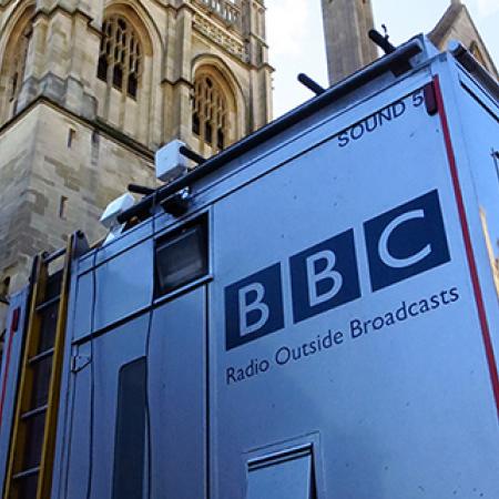 The BBC's Outside Broadcasting Unit outside the Chapel, Wednesday 11 January 2017