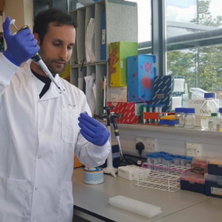 Andreas at work in the lab