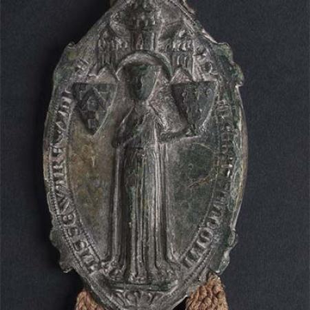 The 1266 seal of Ela of Warwick from a grant in the College Archives The 1266 seal of Ela of Warwick from a grant in the College Archives