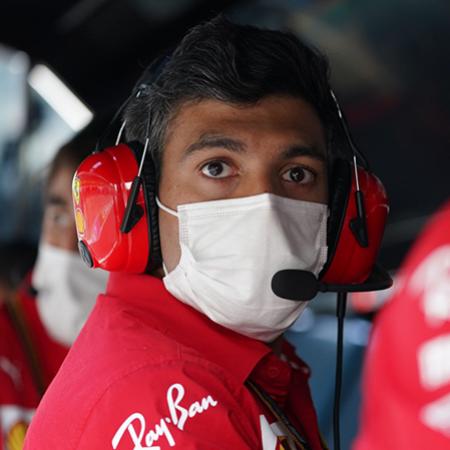 Ravin Jain (2012) on the pit wall with the Ferrari F1 strategy team - Photo: © Ferrari Ravin Jain (2012) on the pit wall with the Ferrari F1 strategy team - Photo: © Ferrari