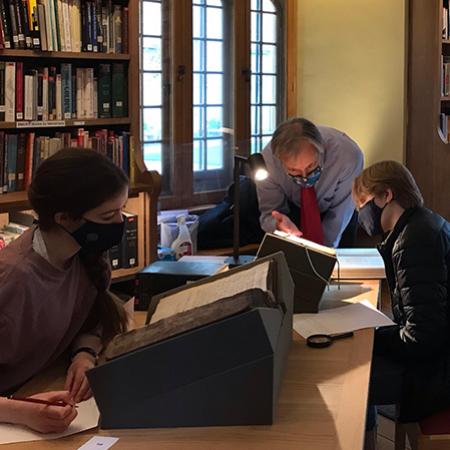 A class taking place in the new reading room