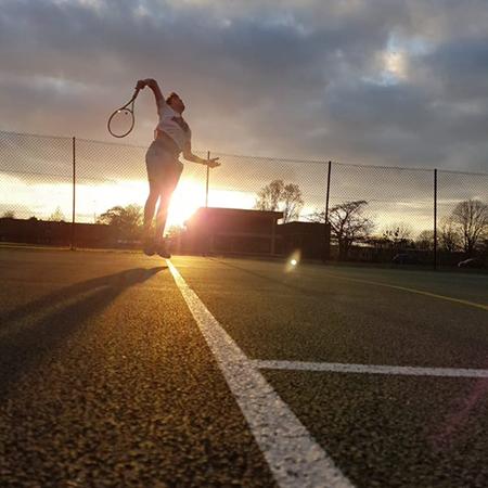 Tennis at sunset