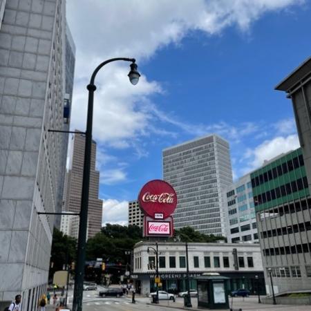 Street in Atlanta with Coca Cola sign