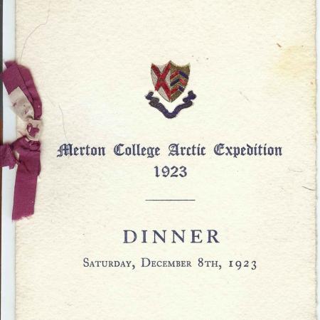 Merton College dinner menu