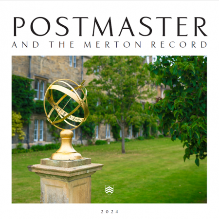 Cover of Postmaster and the Merton Record 2024, featuring sundial lawn