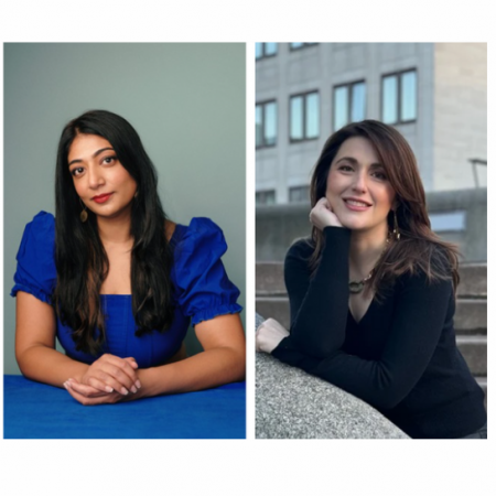 Portrait photo compiled of Nussaibah Younis and Veronika Dapunt