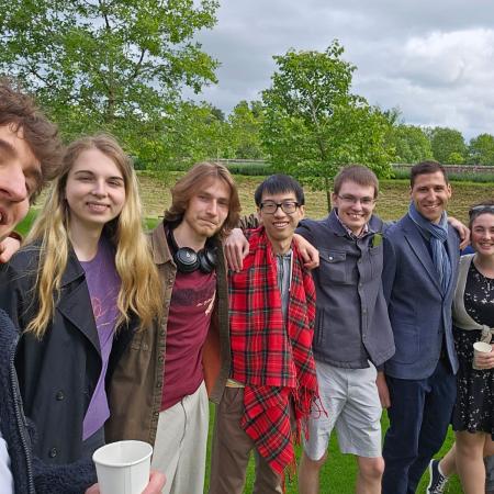 Society members in Fellows Garden Students in the garden